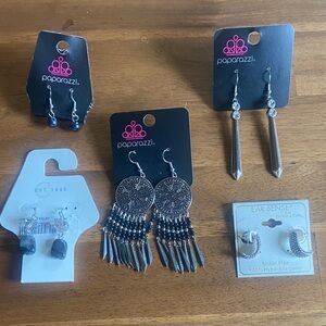 5/25! Paparazzi and Other Silver and Black Dangle Earrings